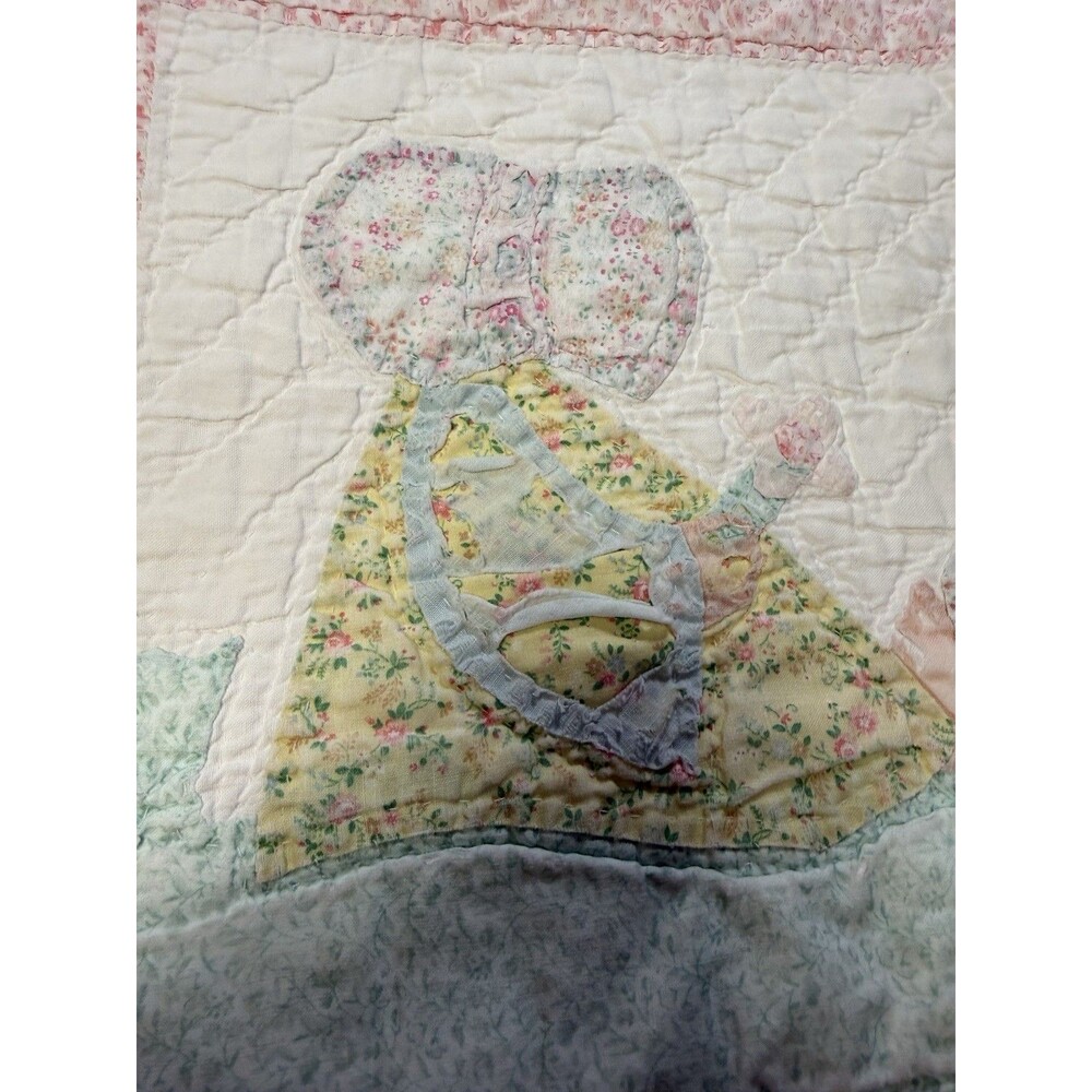 Vintage Arch Quilts sun bonnet sue cottage Patchwork Quilt, Pastel Multicolor